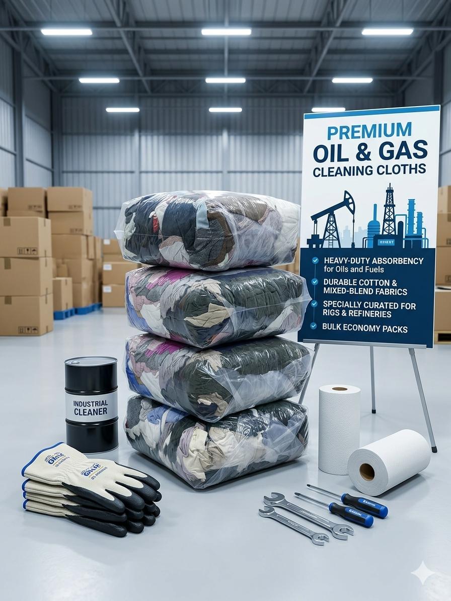 High Absorbent Oil And Gas Fleece Cotton Cleaning Cloth Bag 6KG Multi Color