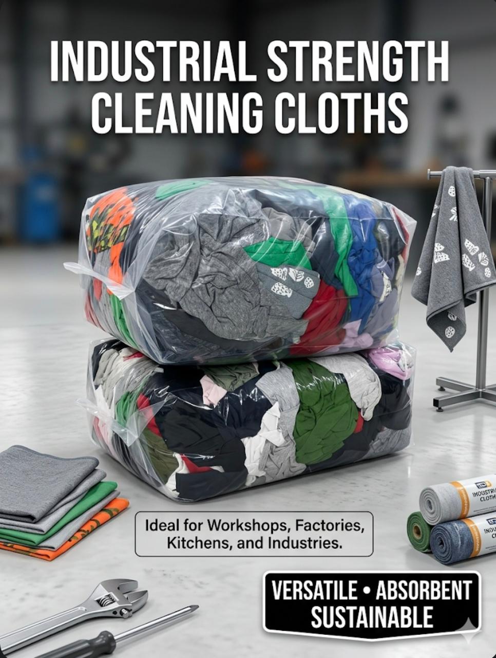 Versatile Cleaning Cloth Bag 6KG Multi color Cotton Cloth Pieces for Cleaning
