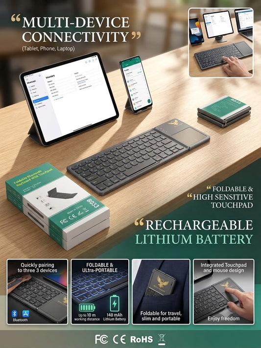 Royal Arabian Ultra slim Trifoldable Portable keyboard.