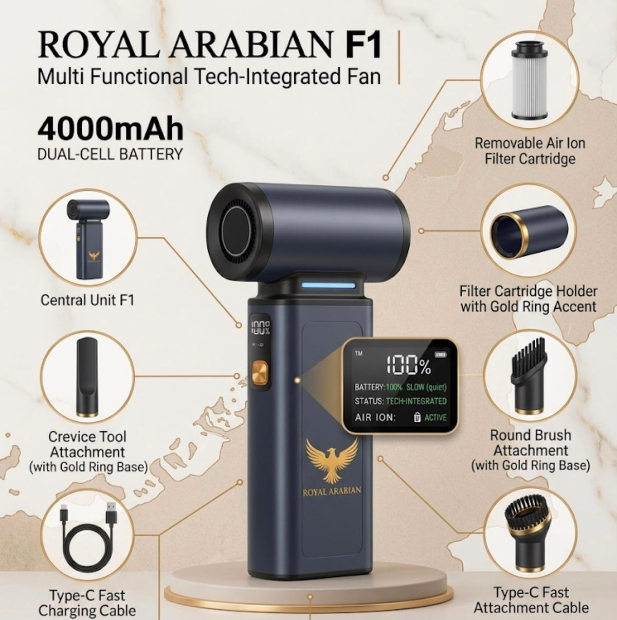 Royal Arabian F1 Multi-Function Violent Fan