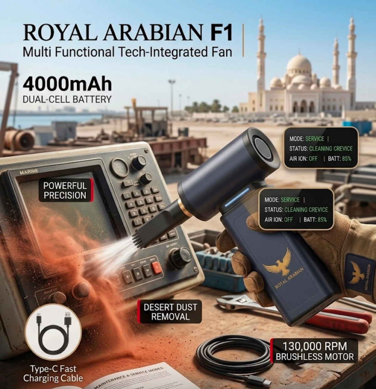 Royal Arabian F1 Multi-Function Violent Fan
